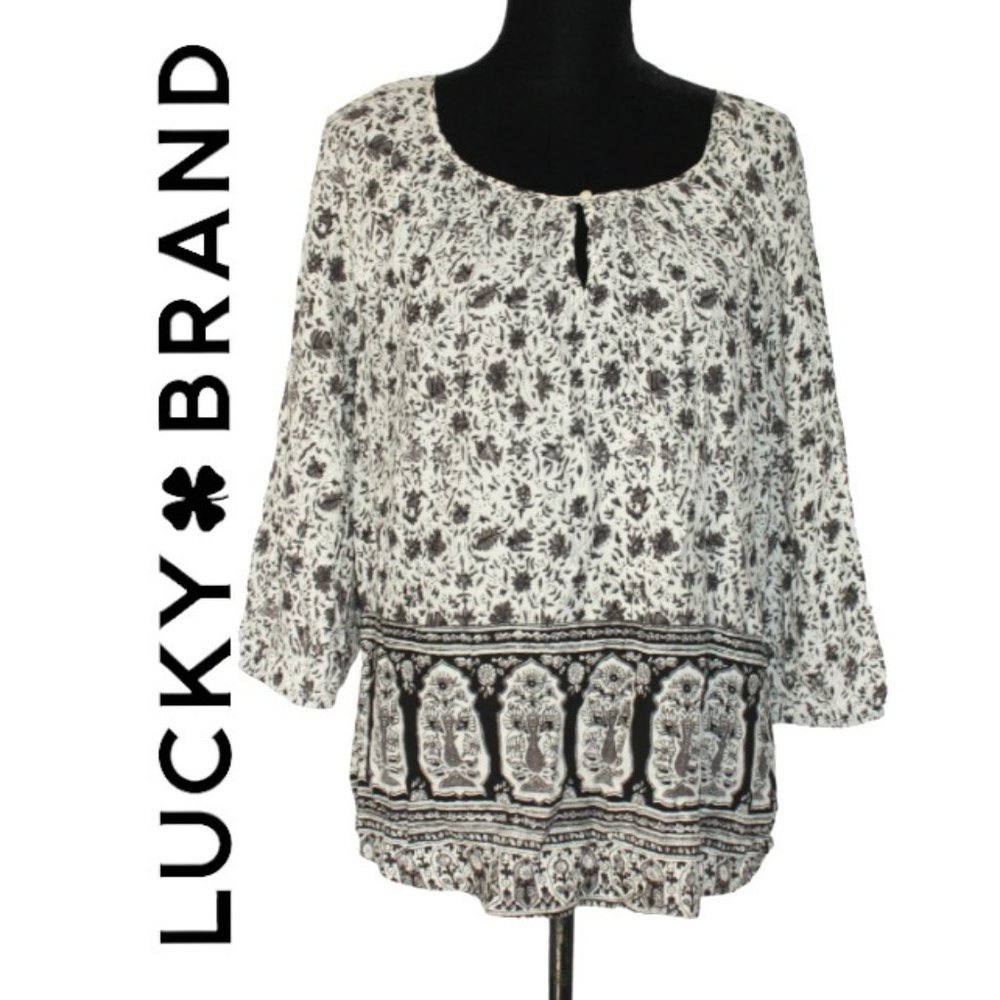 Lucky Brand Floral Top Size XL